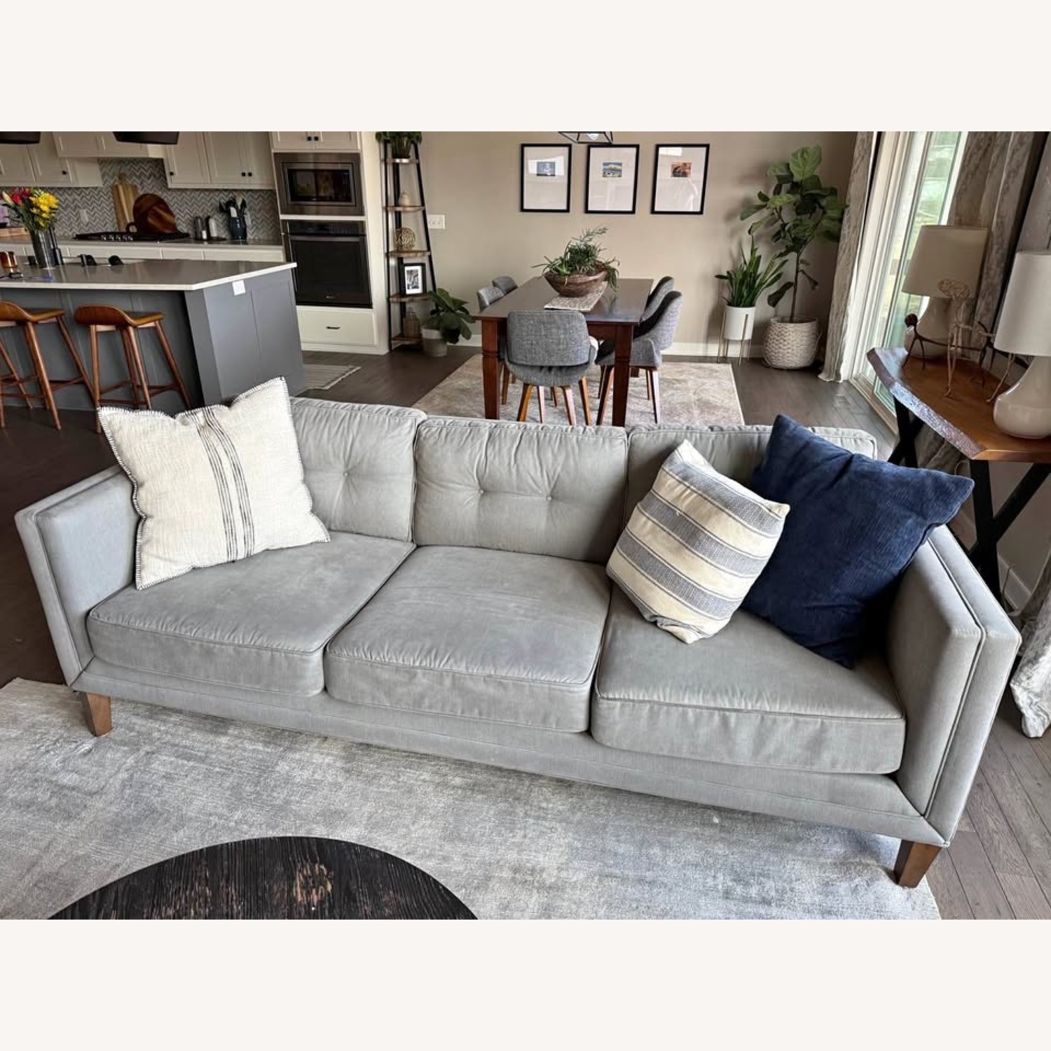 Macy's Light Gray 3+ Seater Sofa - image-3