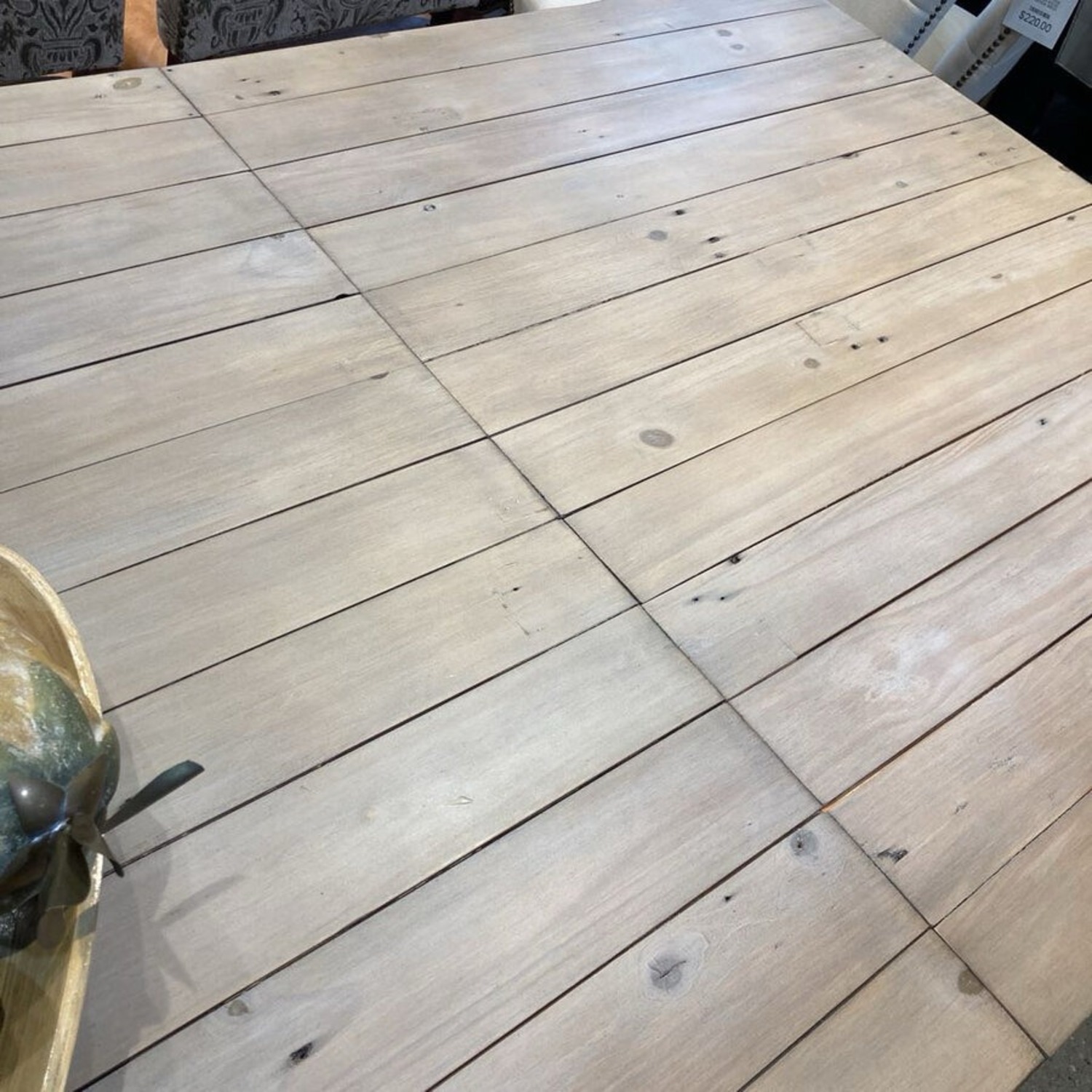 Reclaimed Wood Trestle Dining Table W 24" Leaf - image-7