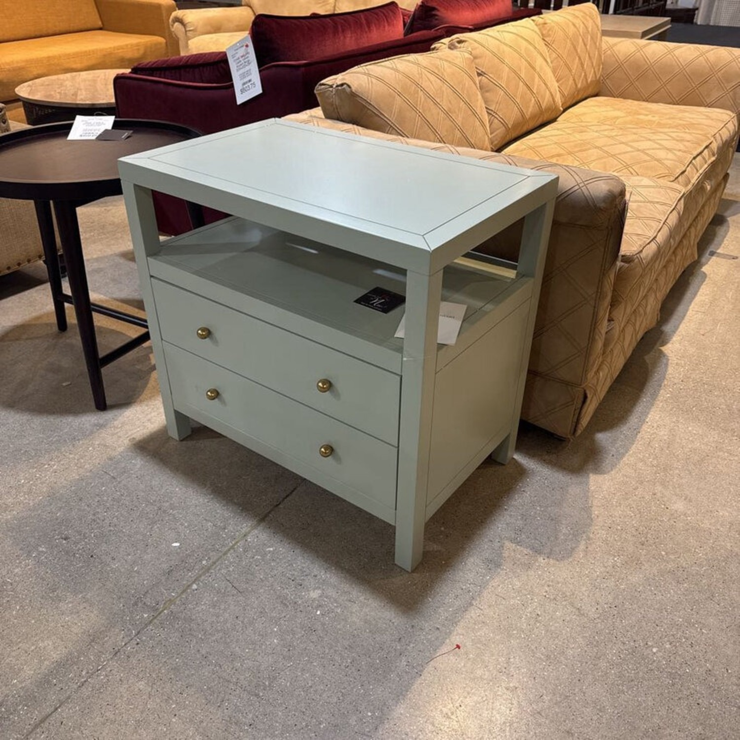 Celine 2-Drawer Nightstand Sage/Gold  - image-1