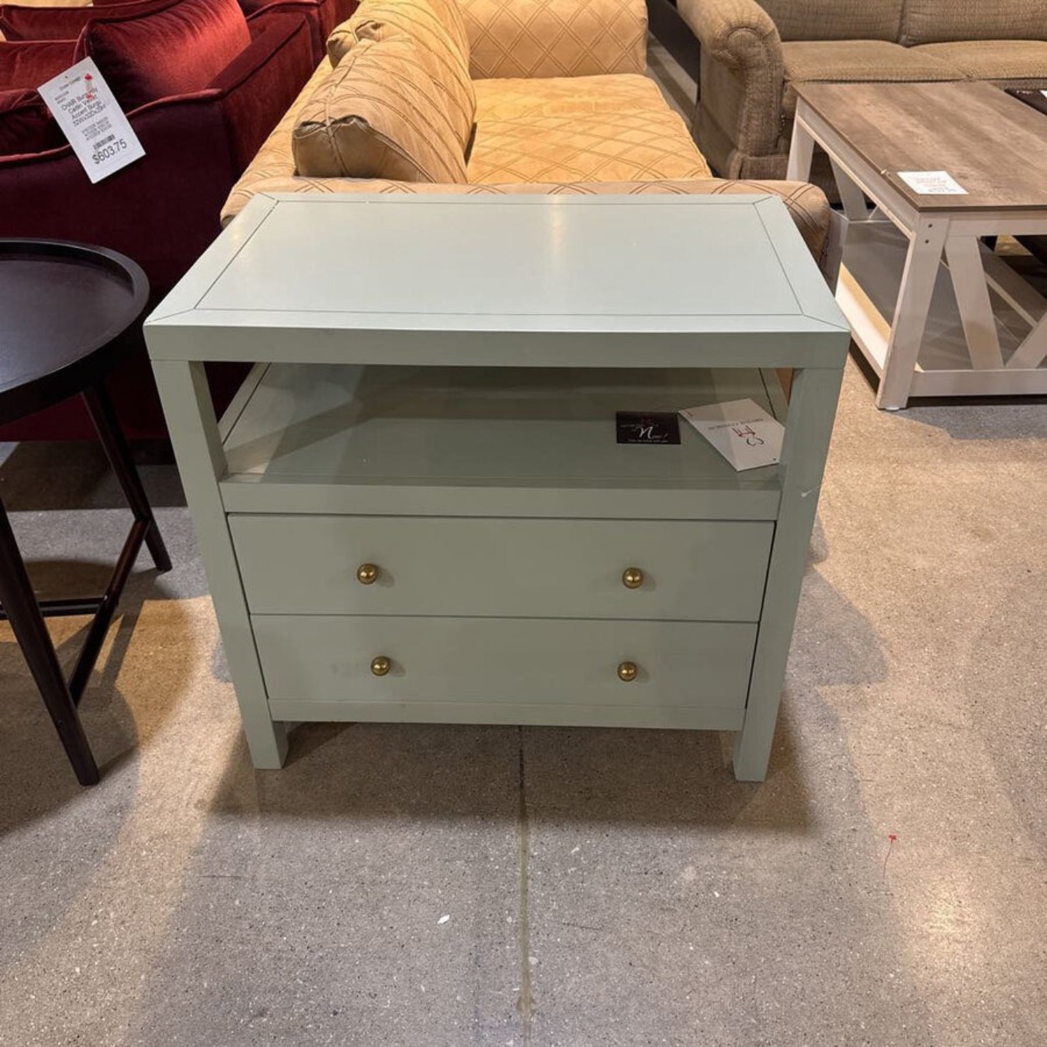 Celine 2-Drawer Nightstand Sage/Gold  - image-2