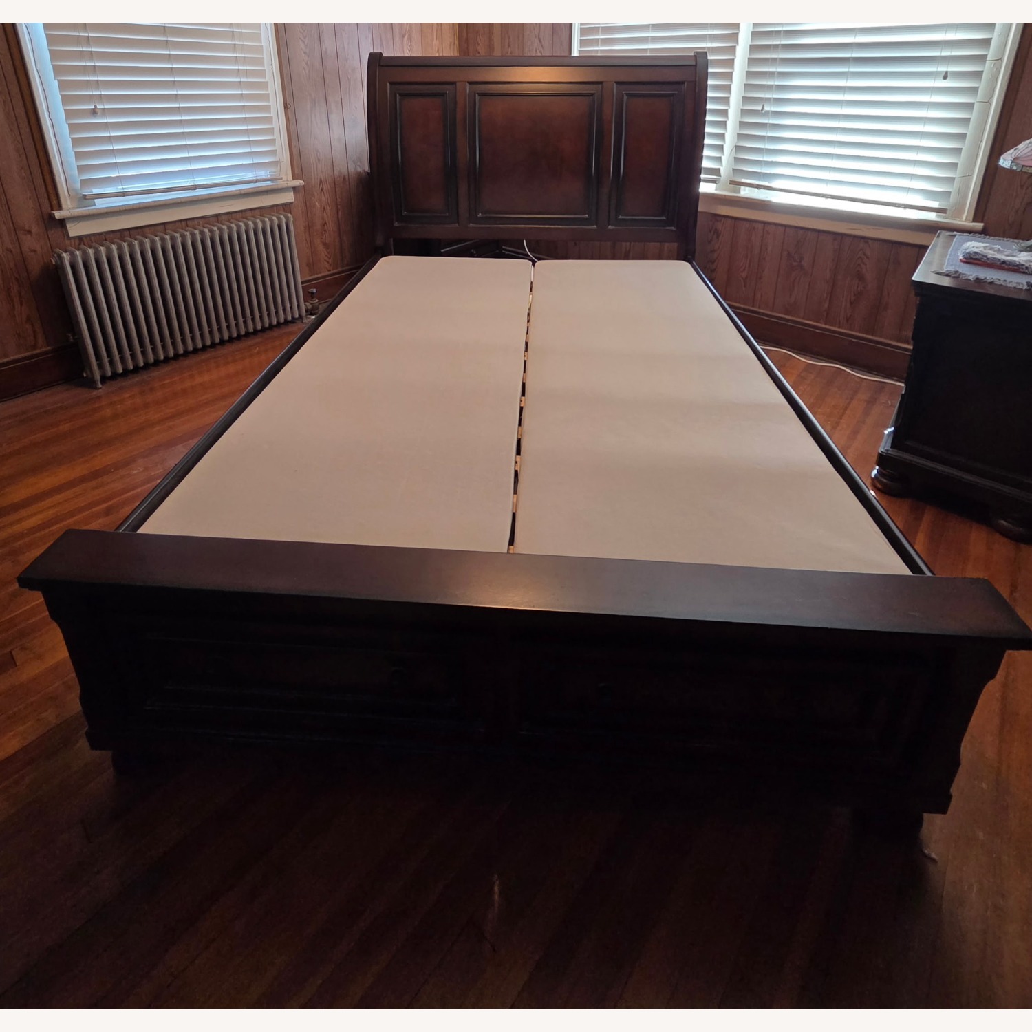 Raymour & Flanigan Dark Brown Wood Queen Bed - image-3