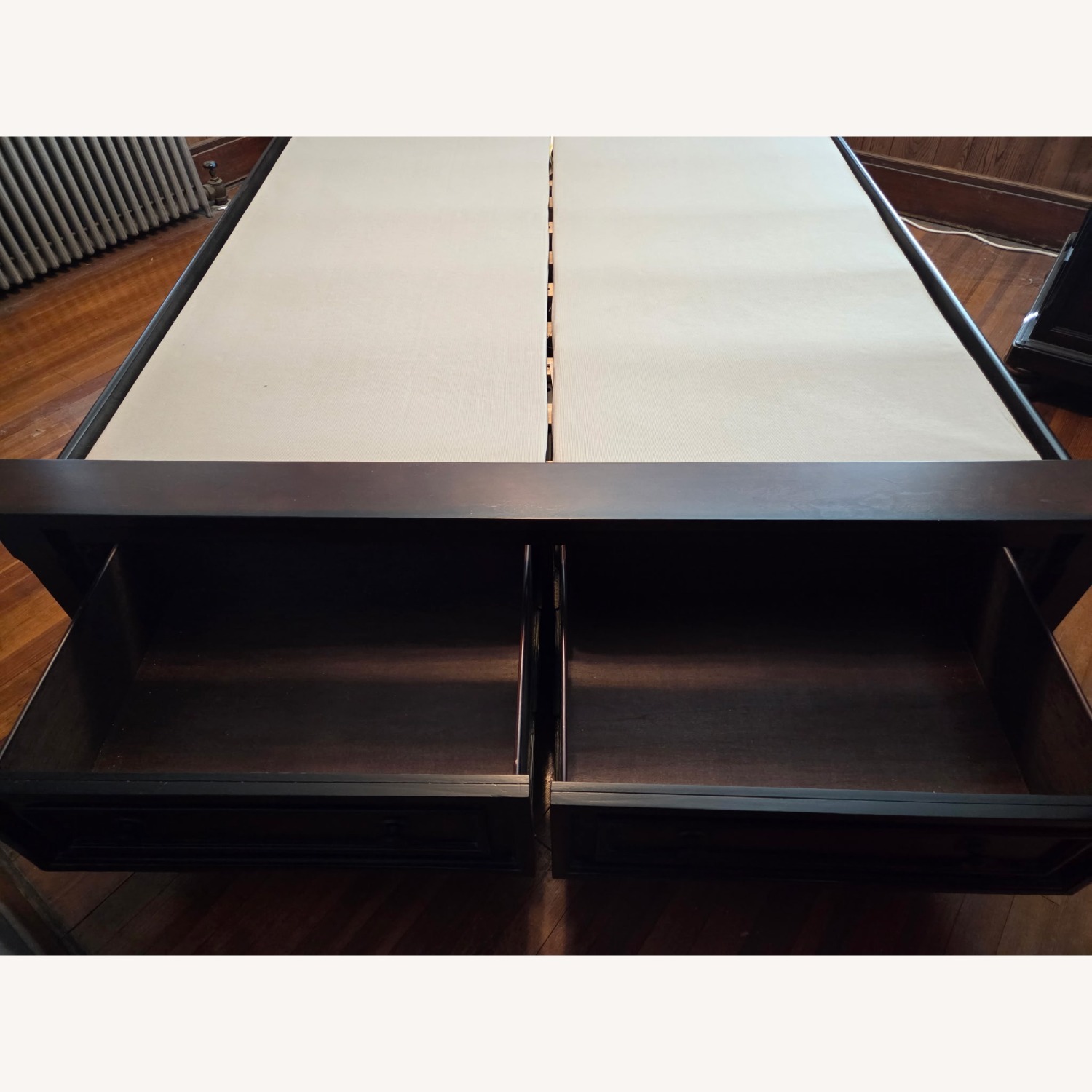 Raymour & Flanigan Dark Brown Wood Queen Bed - image-2