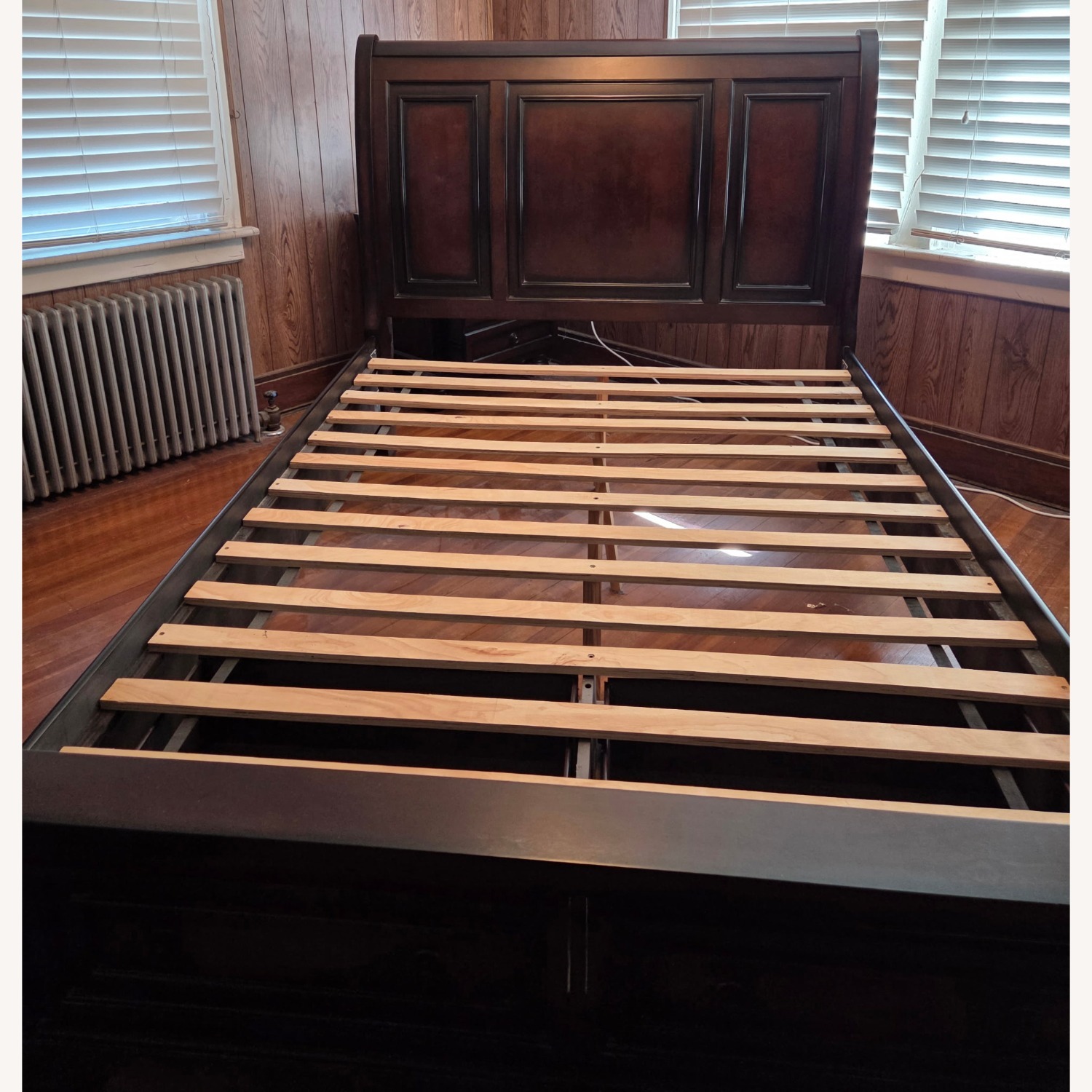 Raymour & Flanigan Dark Brown Wood Queen Bed - image-4