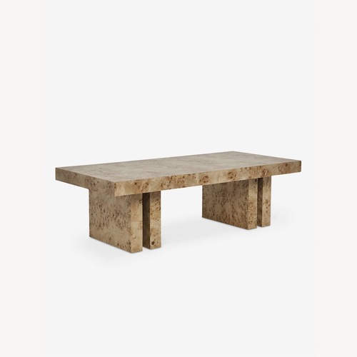 Used Lulu & Georgia Brisa Burl Light Brown Wood Coffee Table for sale on AptDeco