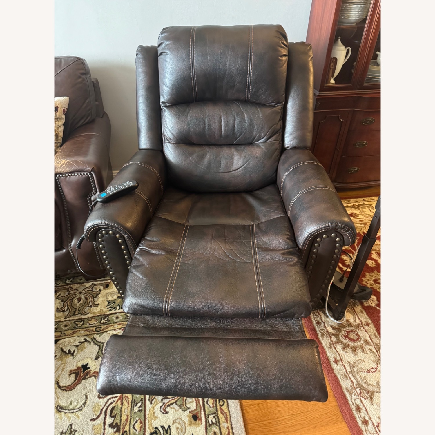 Flexsteel Dark Brown Leather Recliner - image-1