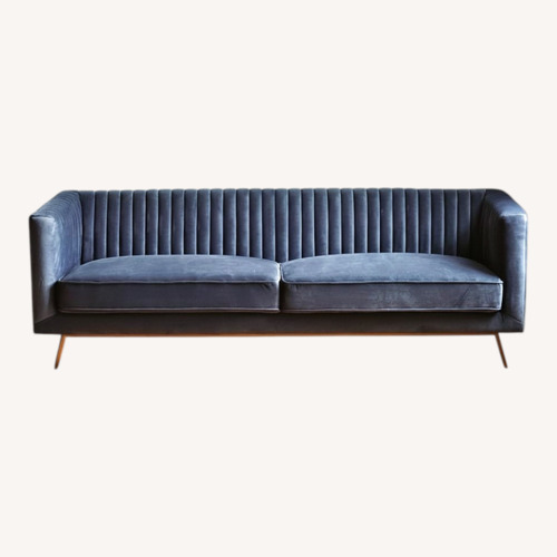 Used Modern Art Deco Sofa in Grey Velvet for sale on AptDeco