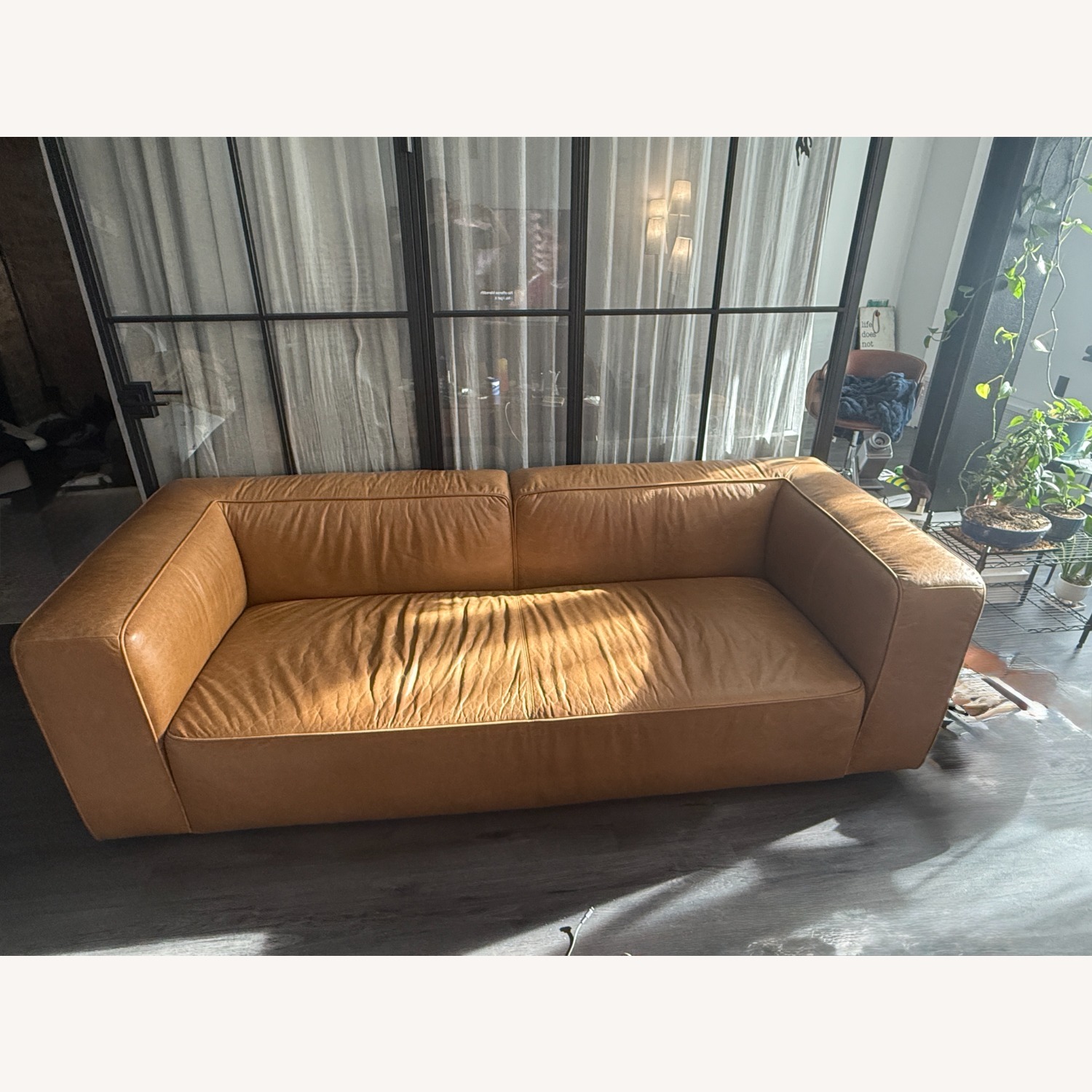 CB2 Lenyx Saddle Leather Sofa - image-3