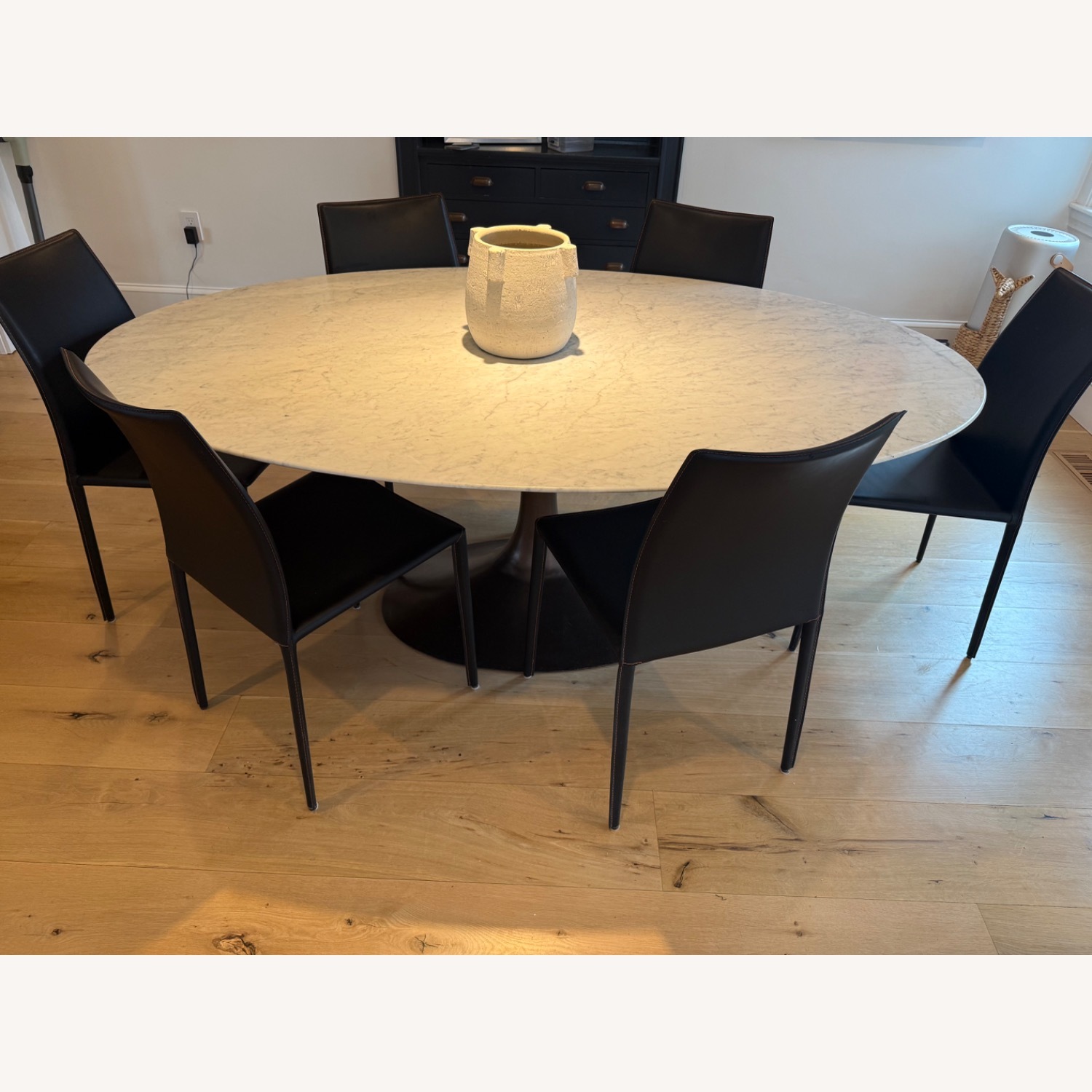Restoration Hardware Aero Marble Oval Dining Table - image-4