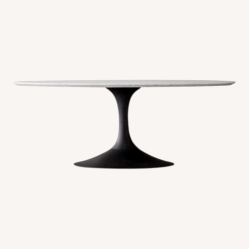 Used Restoration Hardware Aero Marble Oval Dining Table for sale on AptDeco