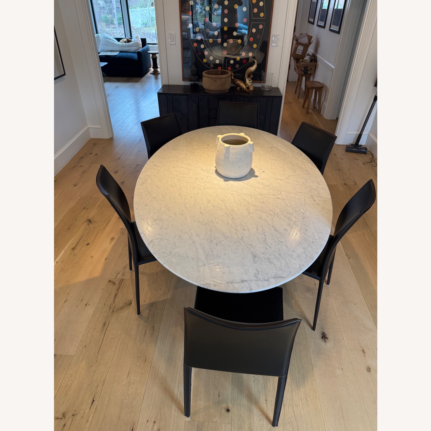 Restoration Hardware Aero Marble Oval Dining Table - image-5