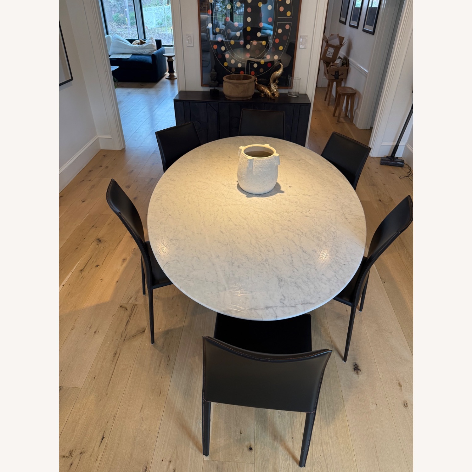Restoration Hardware Aero Marble Oval Dining Table - image-6