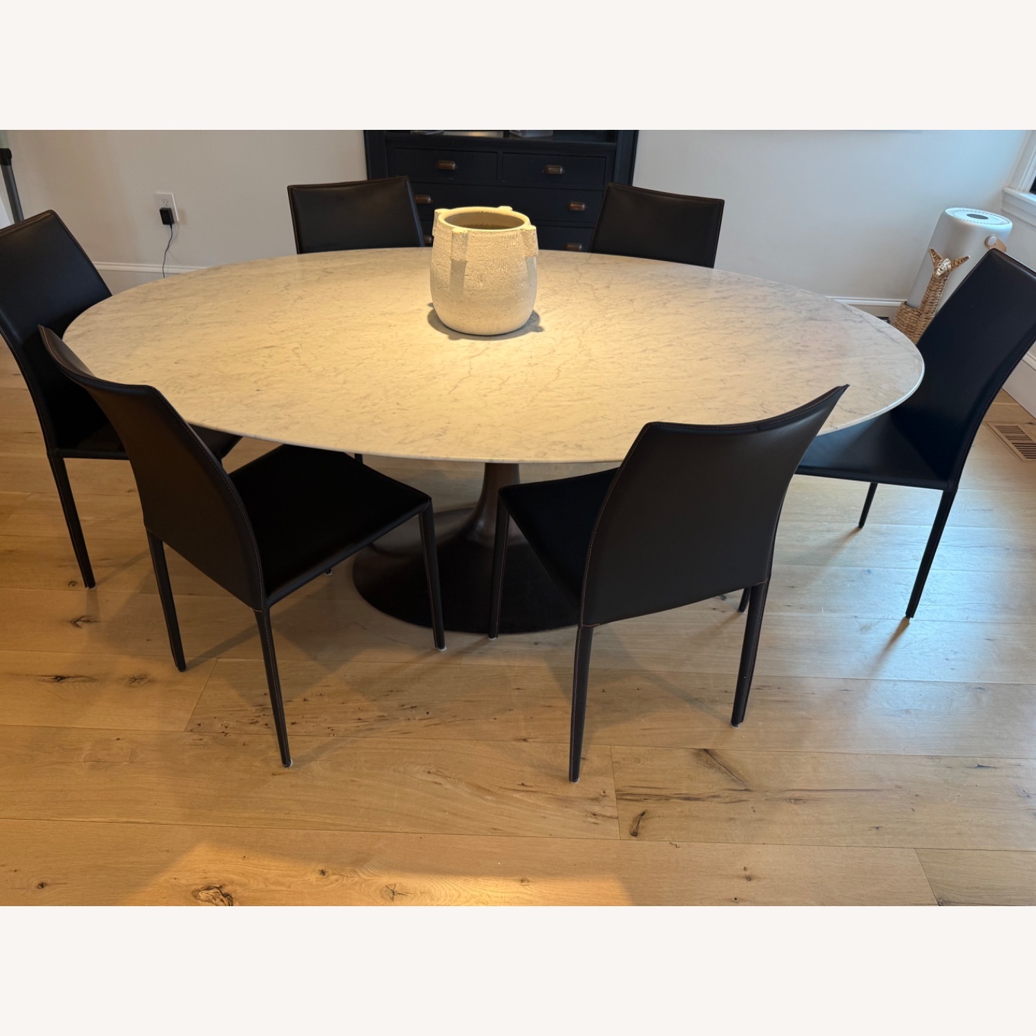 Restoration Hardware Aero Marble Oval Dining Table - image-3