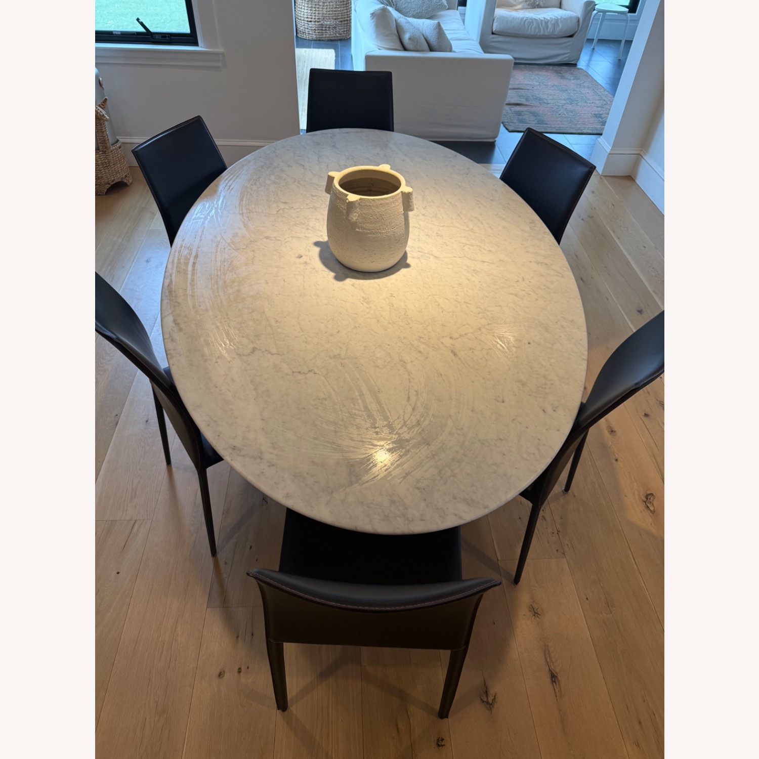 Restoration Hardware Aero Marble Oval Dining Table - image-2