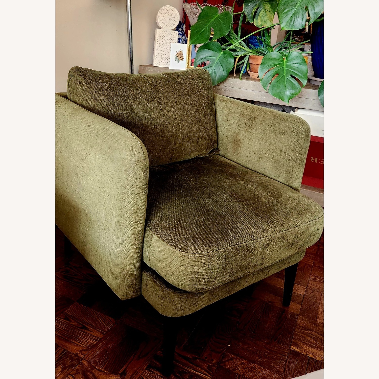 West Elm Auburn Chair - Tarragon/Olive Green - image-4