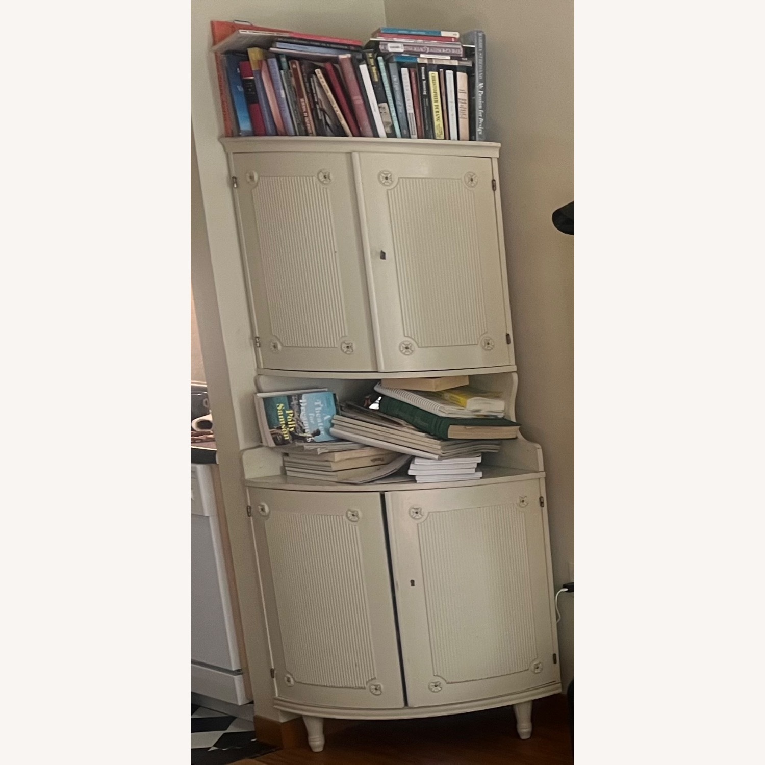 Antique 19c Swedish Gustavian Corner Hutch - image-1