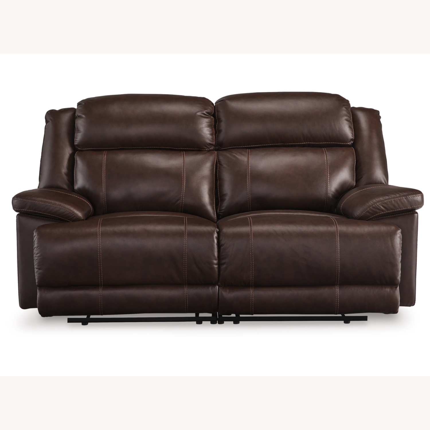 Ashley Furniture Dark Brown Leather 2 Seater Sofa - image-5