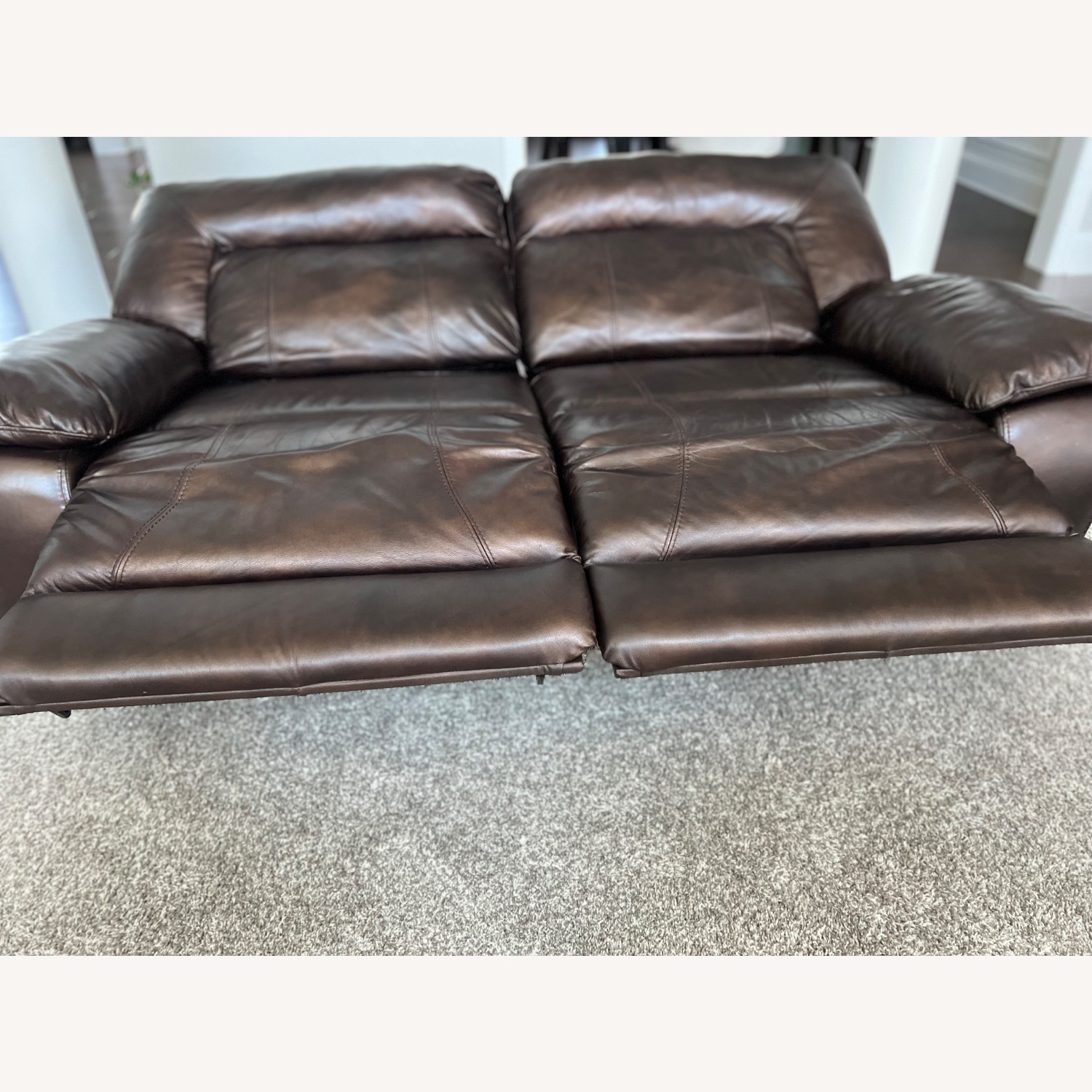 Ashley Furniture Dark Brown Leather 2 Seater Sofa - image-3