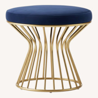 Wayfair Oakland - Mercer41 Blue Velvet Ottoman