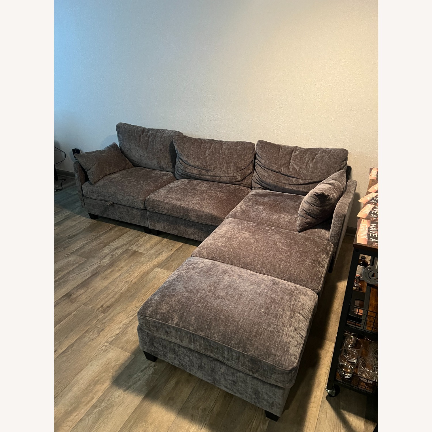 Light Gray Fabric 2 Piece Sectional - image-3