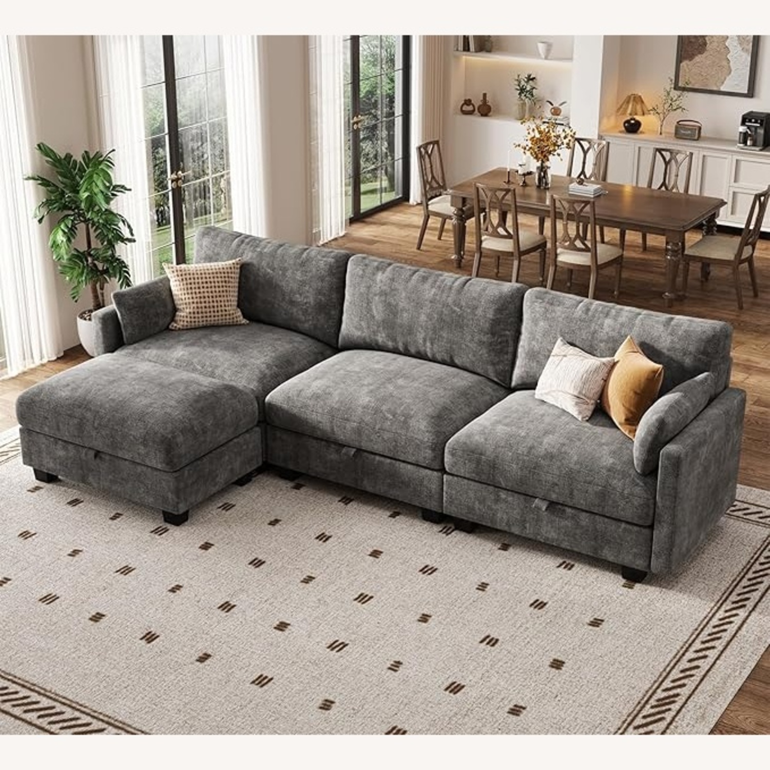 Light Gray Fabric 2 Piece Sectional - image-4