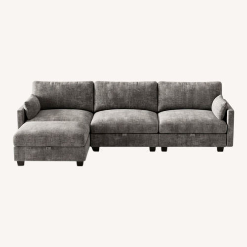 Used Light Gray Fabric 2 Piece Sectional for sale on AptDeco