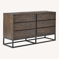 West Elm Dark Brown Logan Industrial 6-Drawer Dresser