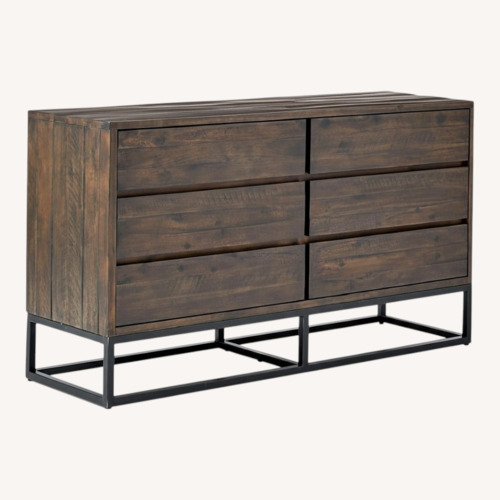 Used West Elm Dark Brown Logan Industrial 6-Drawer Dresser for sale on AptDeco