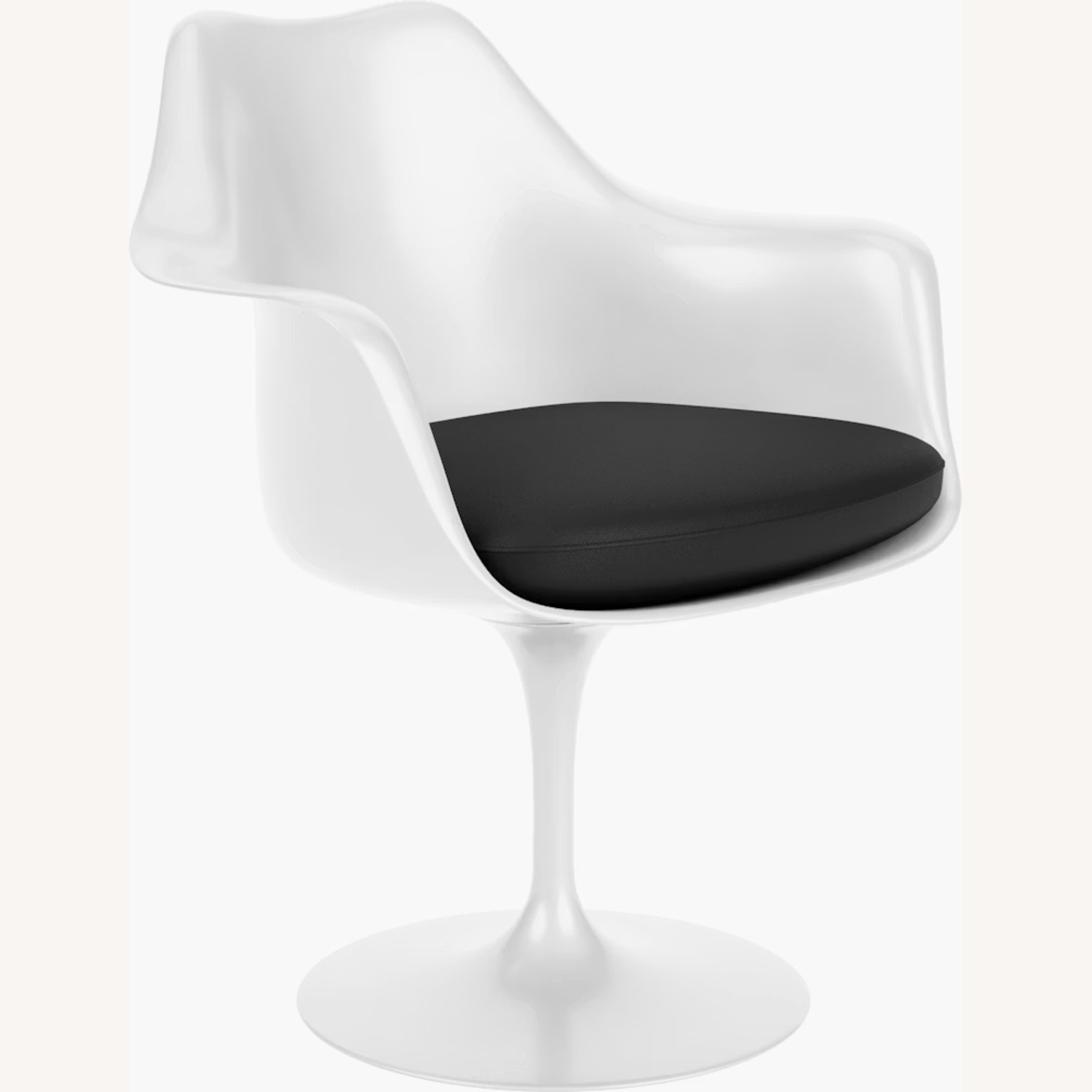 Authentic Knoll Tulip Chairs 6 Black Leather - image-6