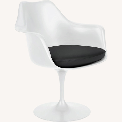 Used Authentic Knoll Tulip Chairs 6 Black Leather for sale on AptDeco