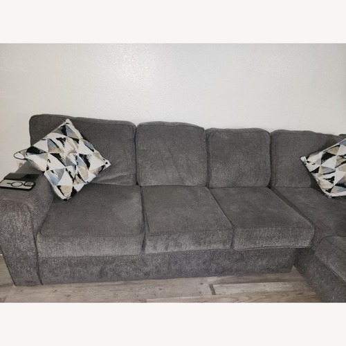 Used Ashley Furniture Light Gray Fabric 2-Piece Sectional for sale on AptDeco