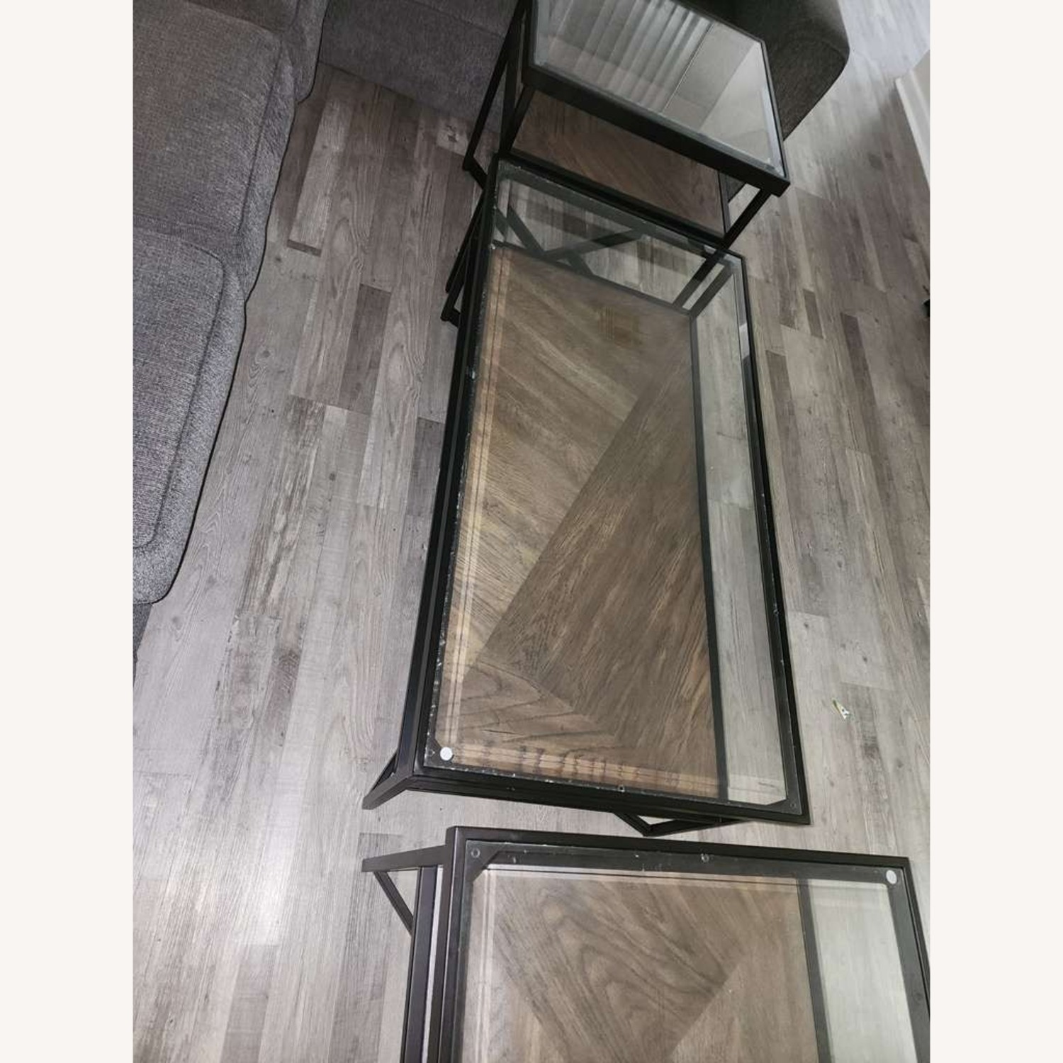 Modern Black/Dark Wood Coffee Table - image-1