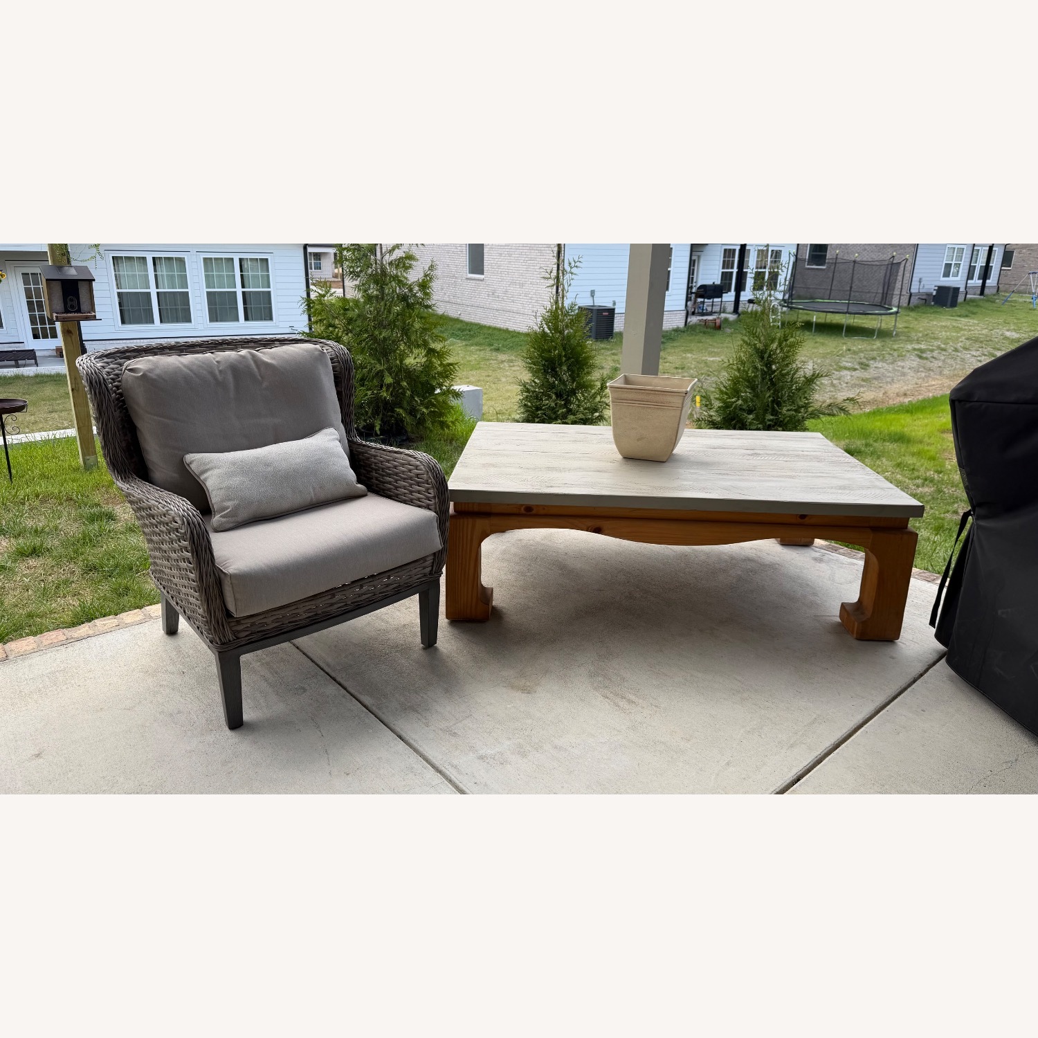 Light Gray Wood Patio Furniture - image-2