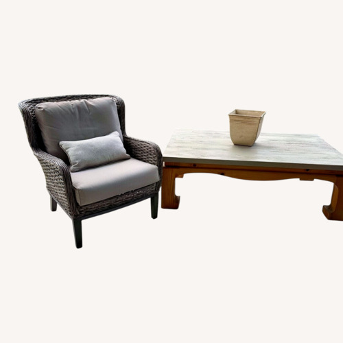 Used Light Gray Wood Patio Furniture for sale on AptDeco