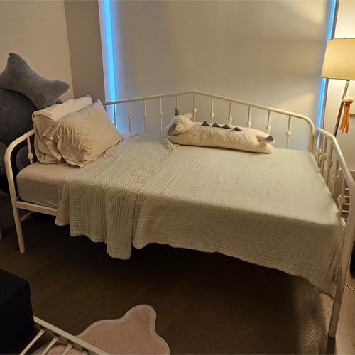 Used 9 by Novogratz White Metal Twin Bed for sale on AptDeco