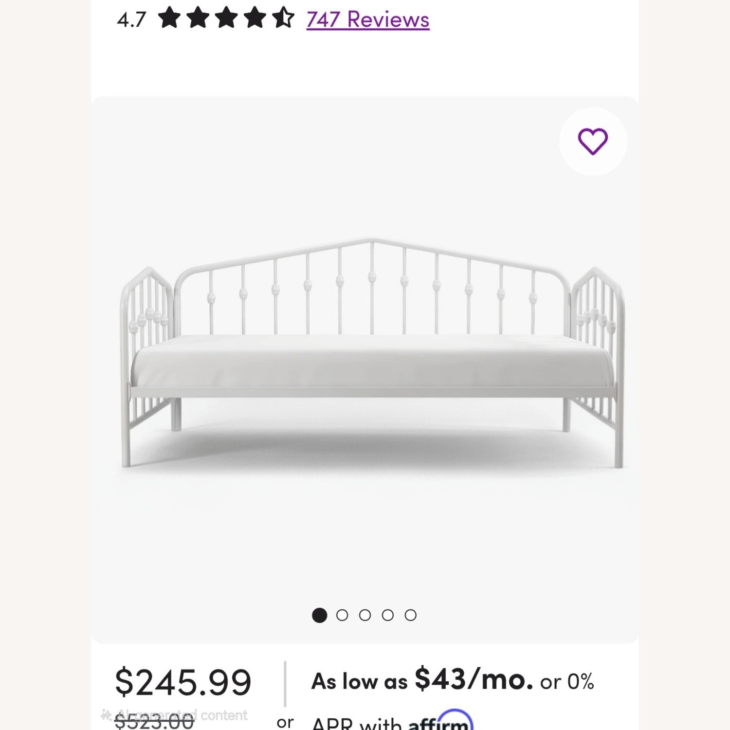 9 by Novogratz White Metal Twin Bed - image-3