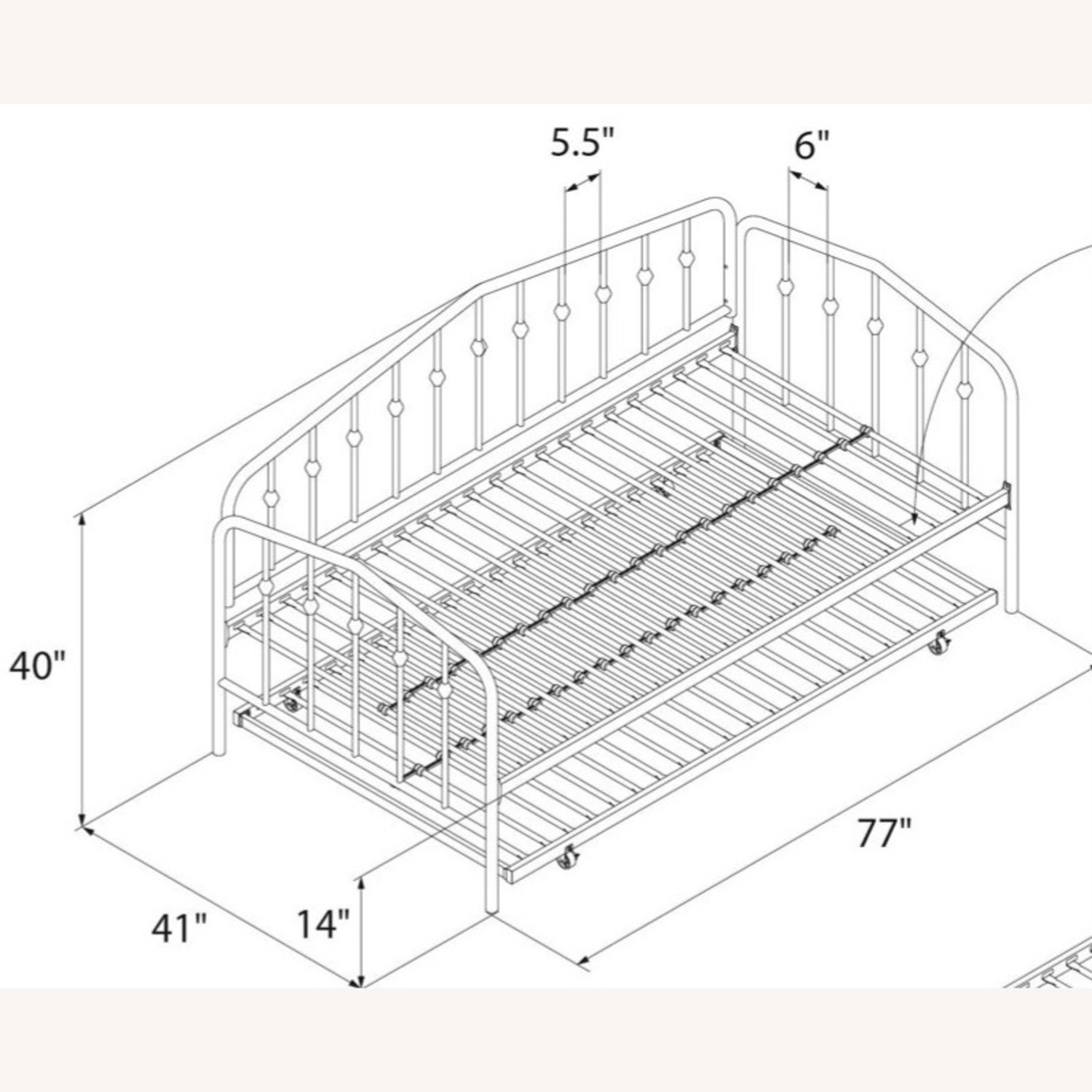 9 by Novogratz White Metal Twin Bed - image-2