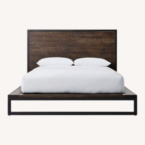 Used West Elm Dark Brown Logan Industrial Platform Bed for sale on AptDeco
