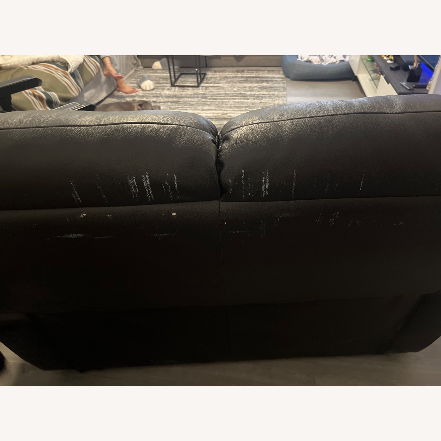 Black Leather Loveseat - image-4