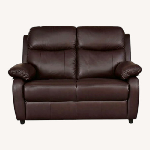 Used Black Leather Loveseat for sale on AptDeco