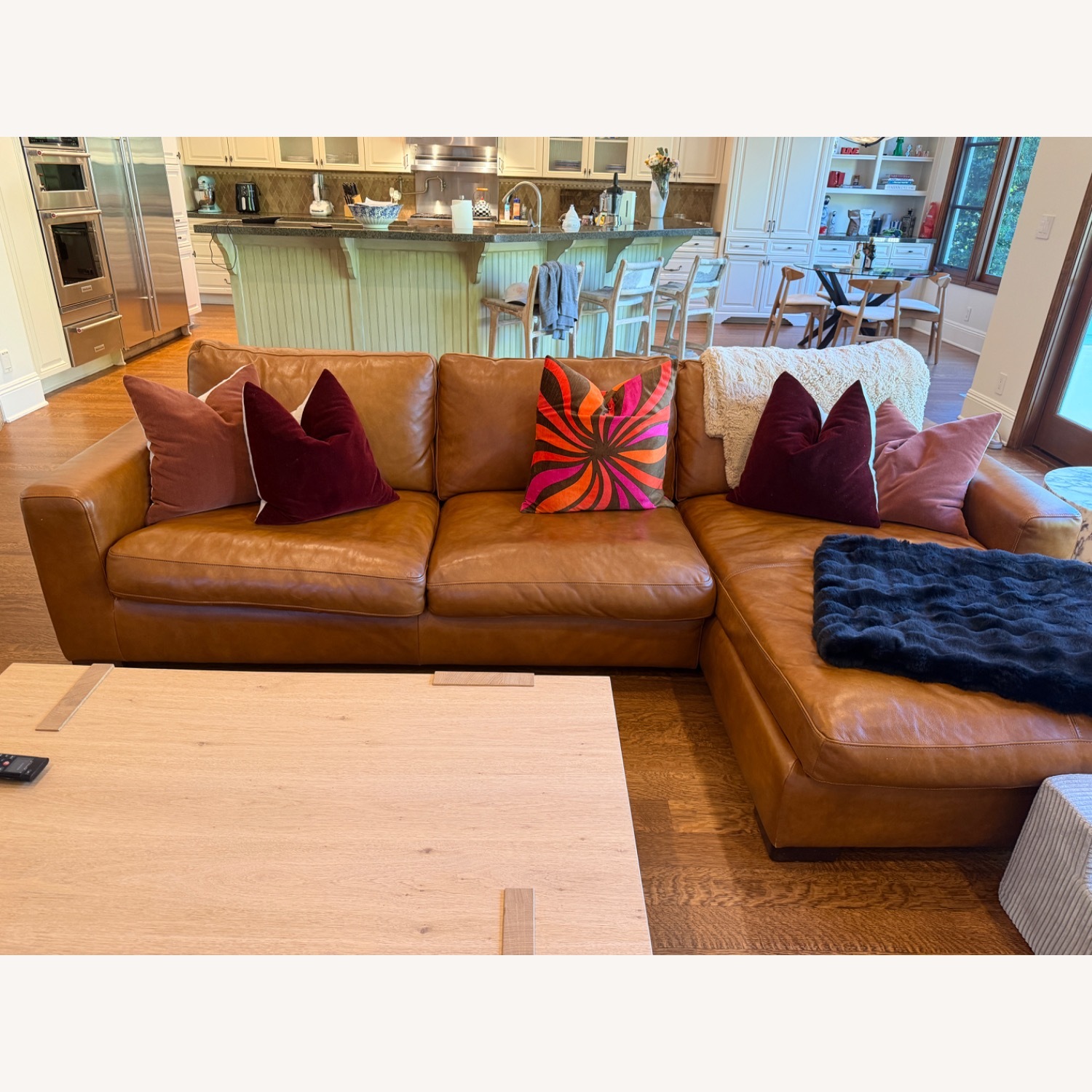 Room & Board Dark Brown Leather Chaise Lounge - image-1