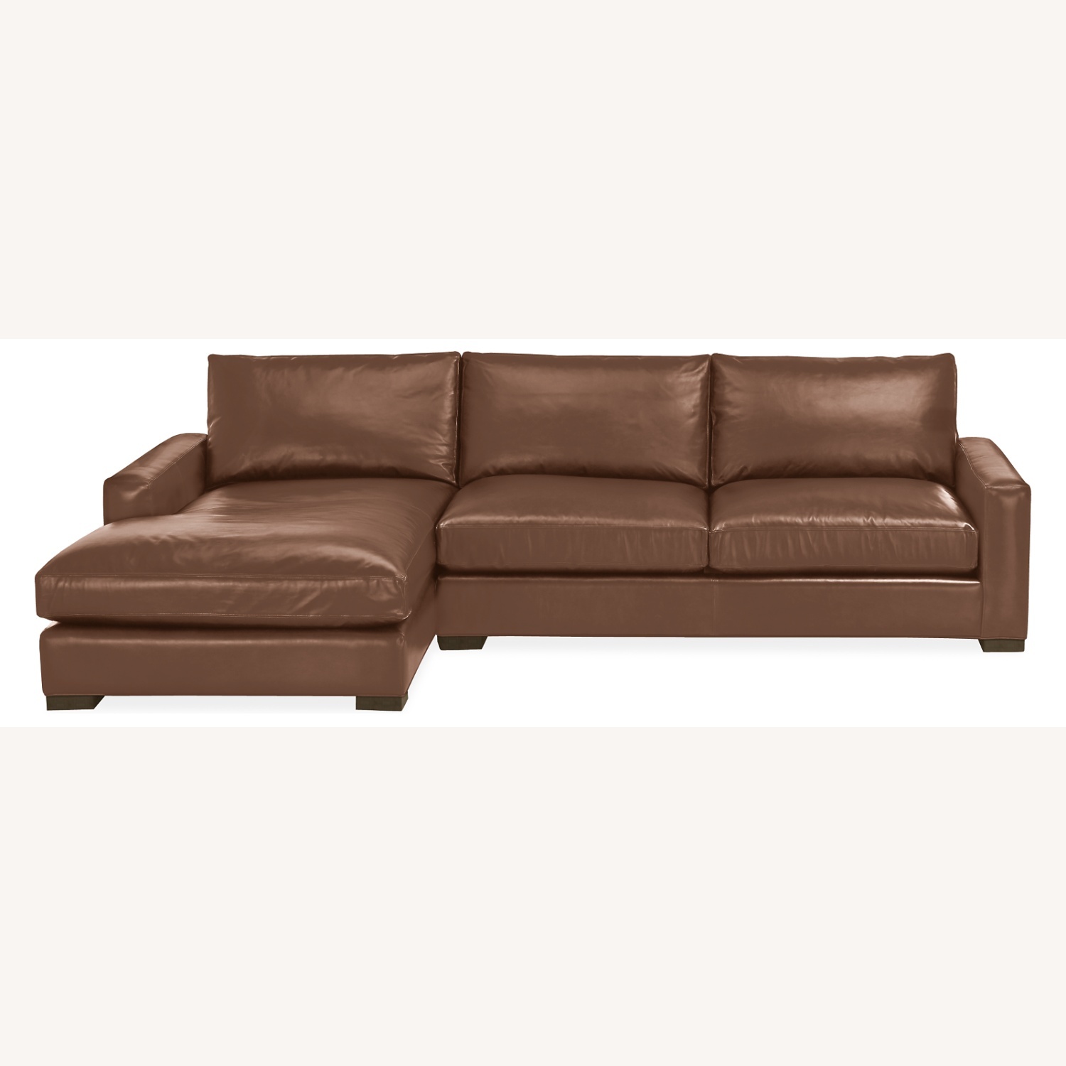 Room & Board Dark Brown Leather Chaise Lounge - image-7