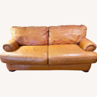 Premium Saddle Brown Leather Sofa 