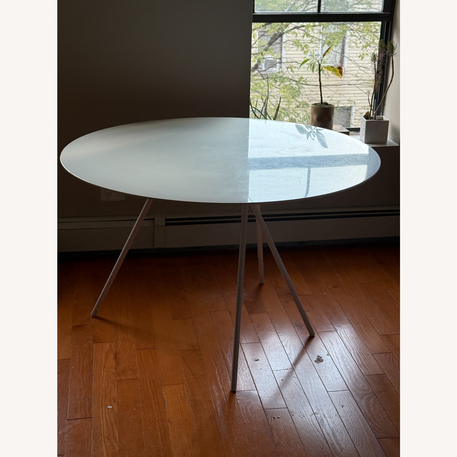CB2 White Lacquer Dining Table - image-1