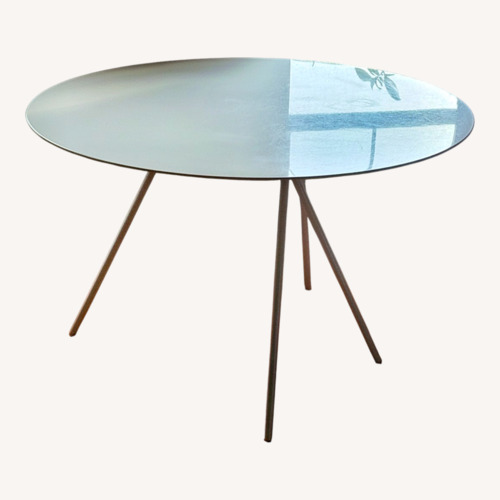 Used CB2 White Lacquer Dining Table for sale on AptDeco