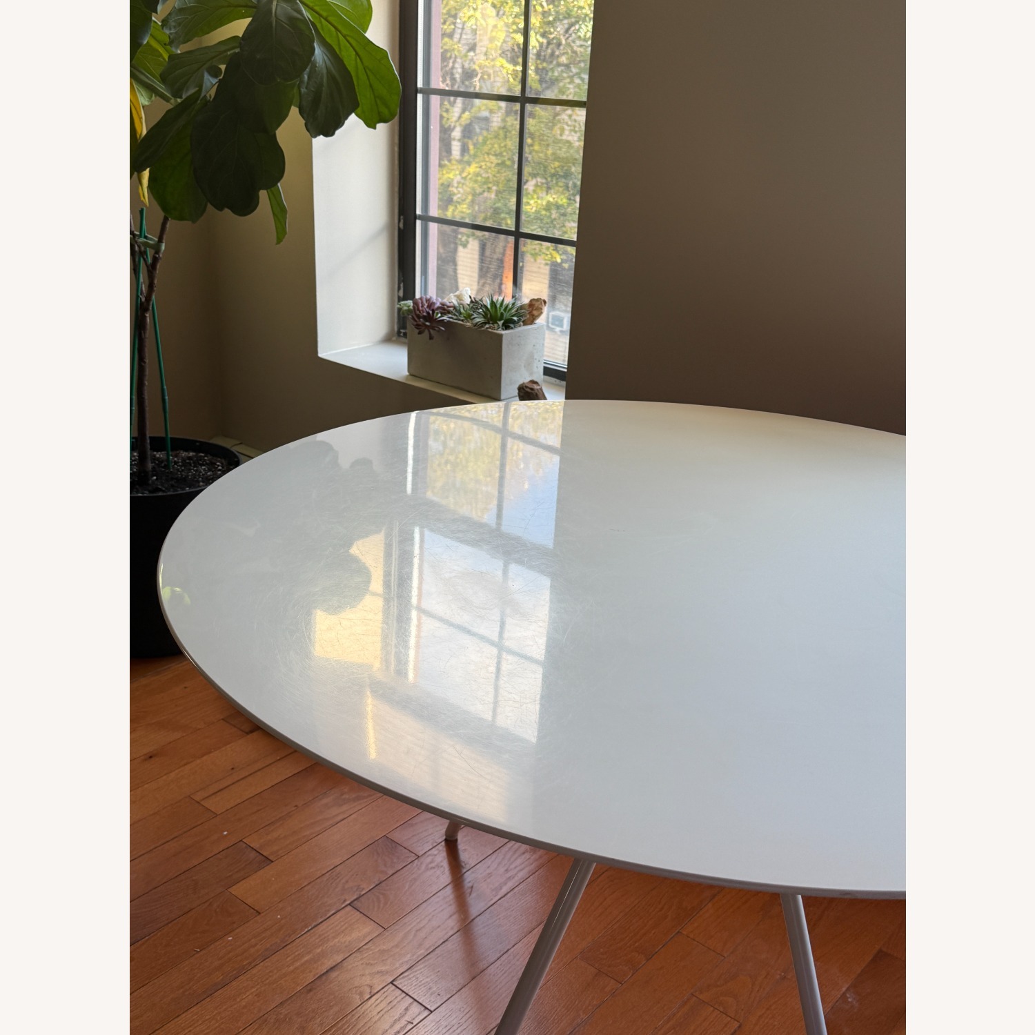 CB2 White Lacquer Dining Table - image-5