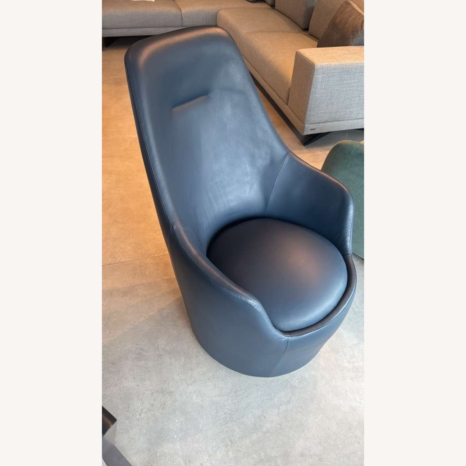Lazzoni Lande Blue Leather Armchair - image-2