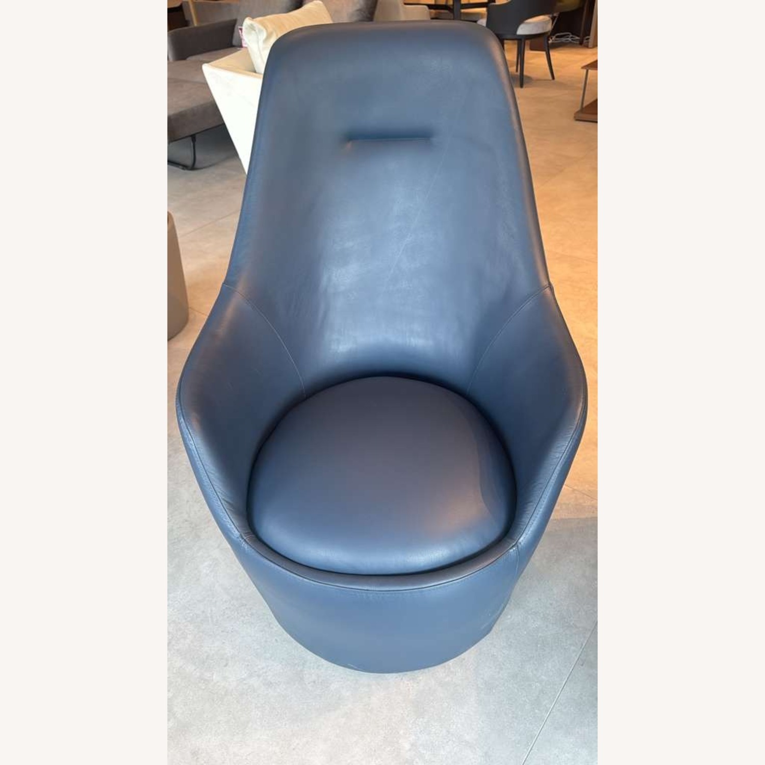 Lazzoni Lande Blue Leather Armchair - image-3