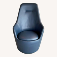 Lazzoni Lande Blue Leather Armchair