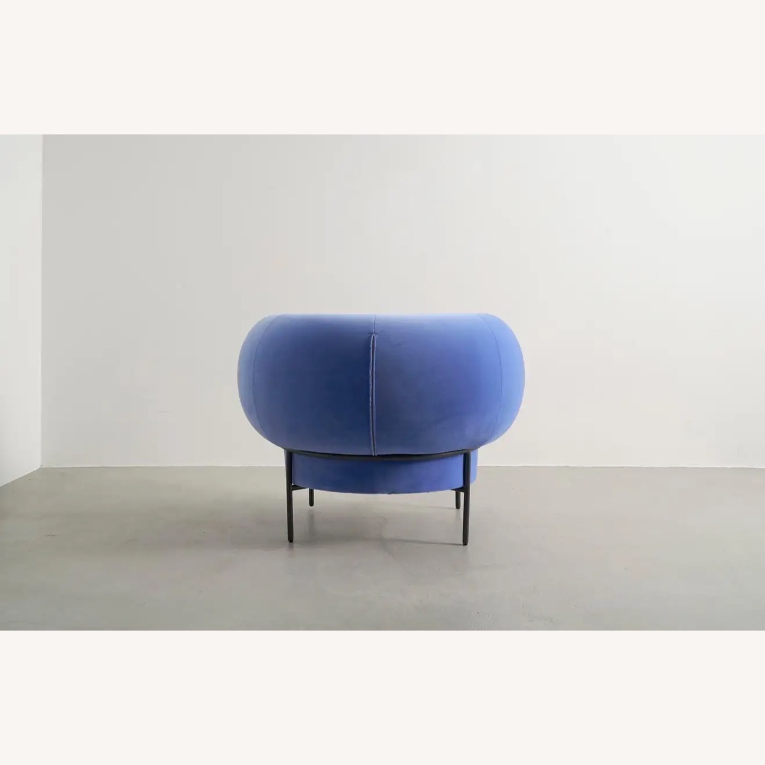 Velvet Modern Lounge Chair with Black Metal Base - image-3