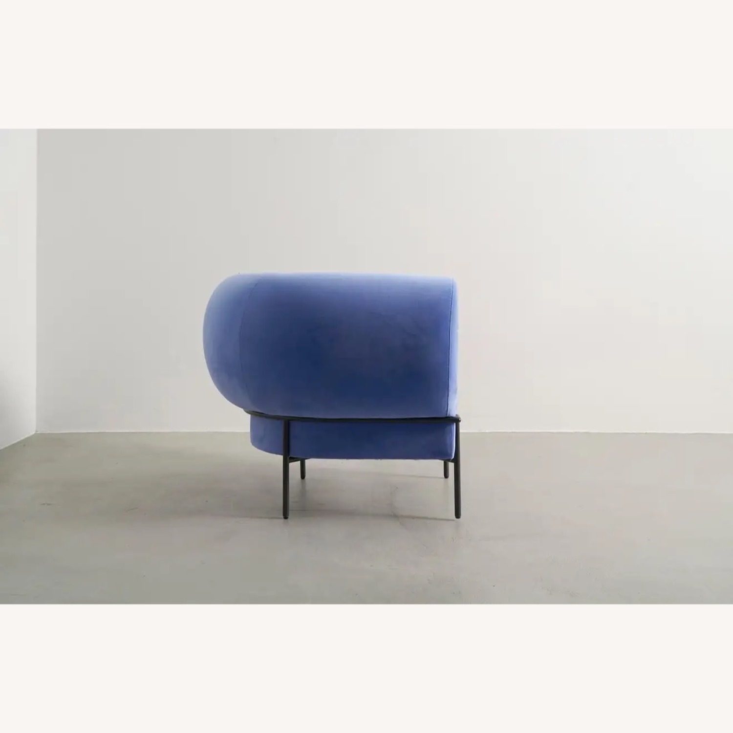 Velvet Modern Lounge Chair with Black Metal Base - image-4